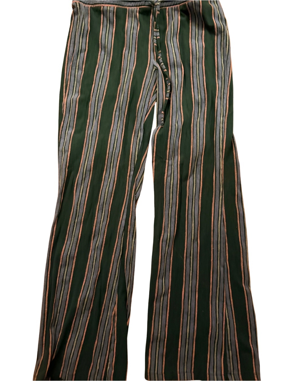 Women’s American Eagle Green Striped Wide-Leg Pants